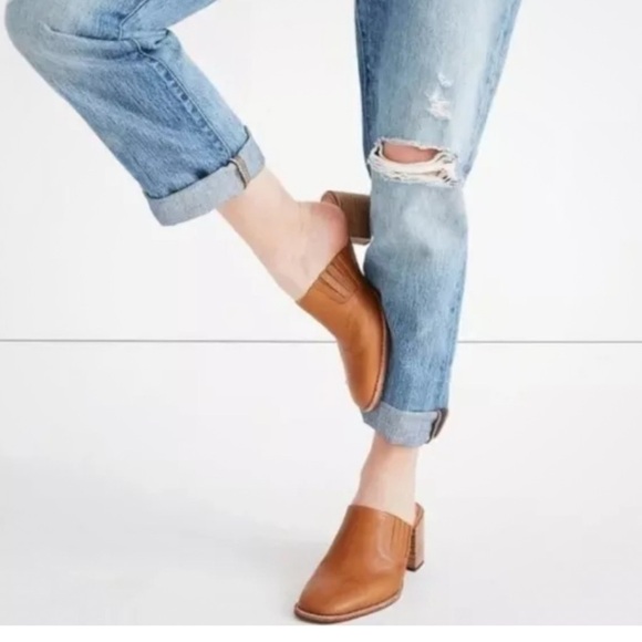 Madewell Brown Leather The Carey Mule Slip On Shoes Women's Size 10 - Picture 2 of 9